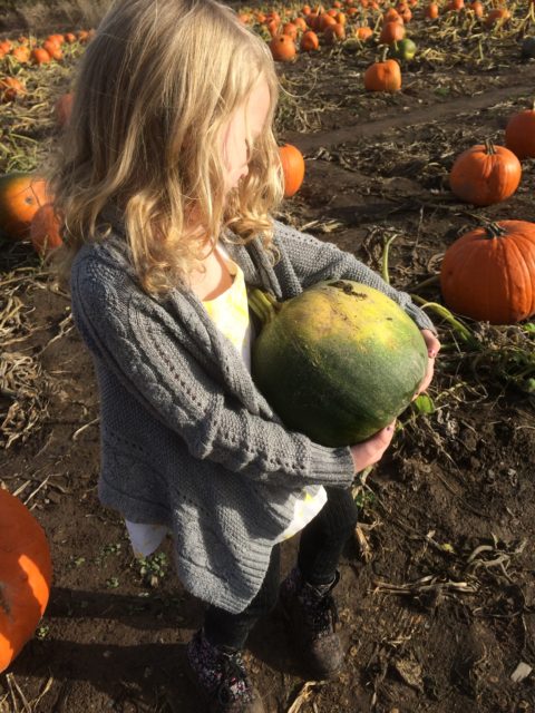 girl with pumpkin