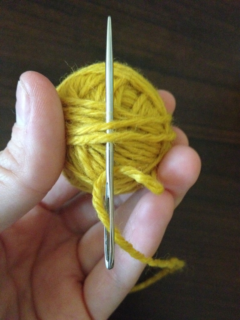 tying a knot in yarn