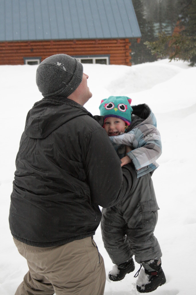 Izzy in the snow with Daddy-A sweet adventure